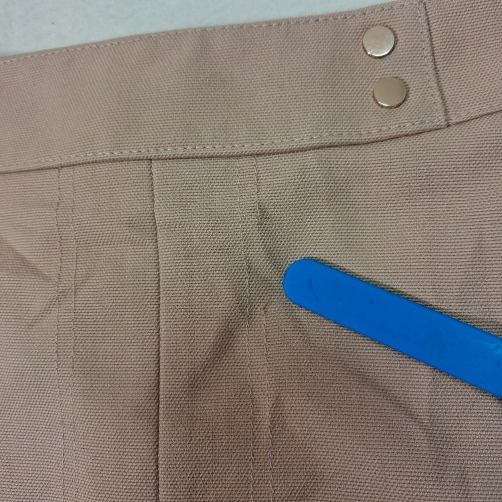 H&M Mini Skirt Womens 10 Tan Gold Snap Button Back Zip Textured A-Line 06253438 - Picture 3 of 8